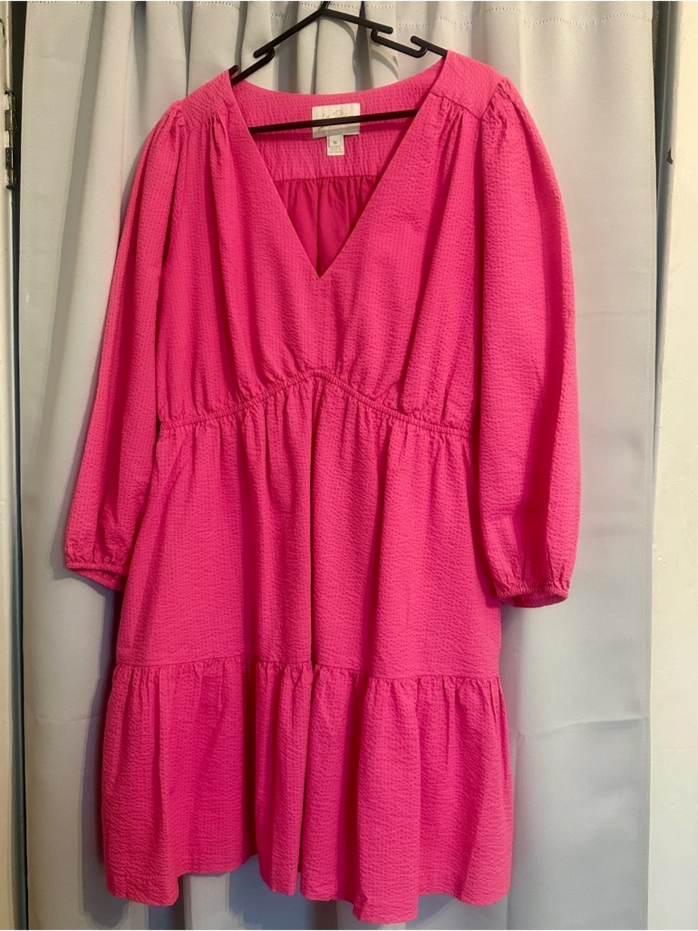 Lilly Pulitzer Bright Pink Tiered V-Neck  Dress